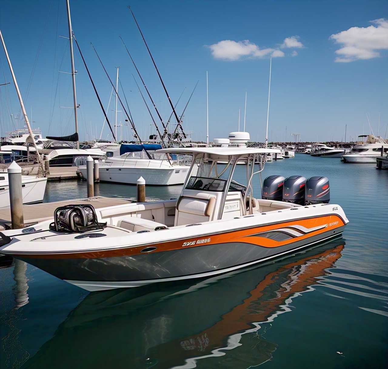 FRP sport fishing boat, petrol fishing boat, 14-seater fishing boat, 10M fishing vessel, high-speed fishing boat, durable FRP boat, deep-sea fishing boat, offshore fishing vessel, professional fishing boat
